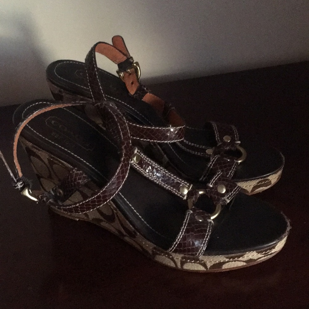 Coach monogram Wedges